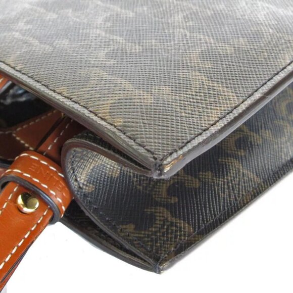 Auth CELINE Triomphe Vertical Cabas Handbag Shoulder Bag Brown PVC - Picture 7 of 12